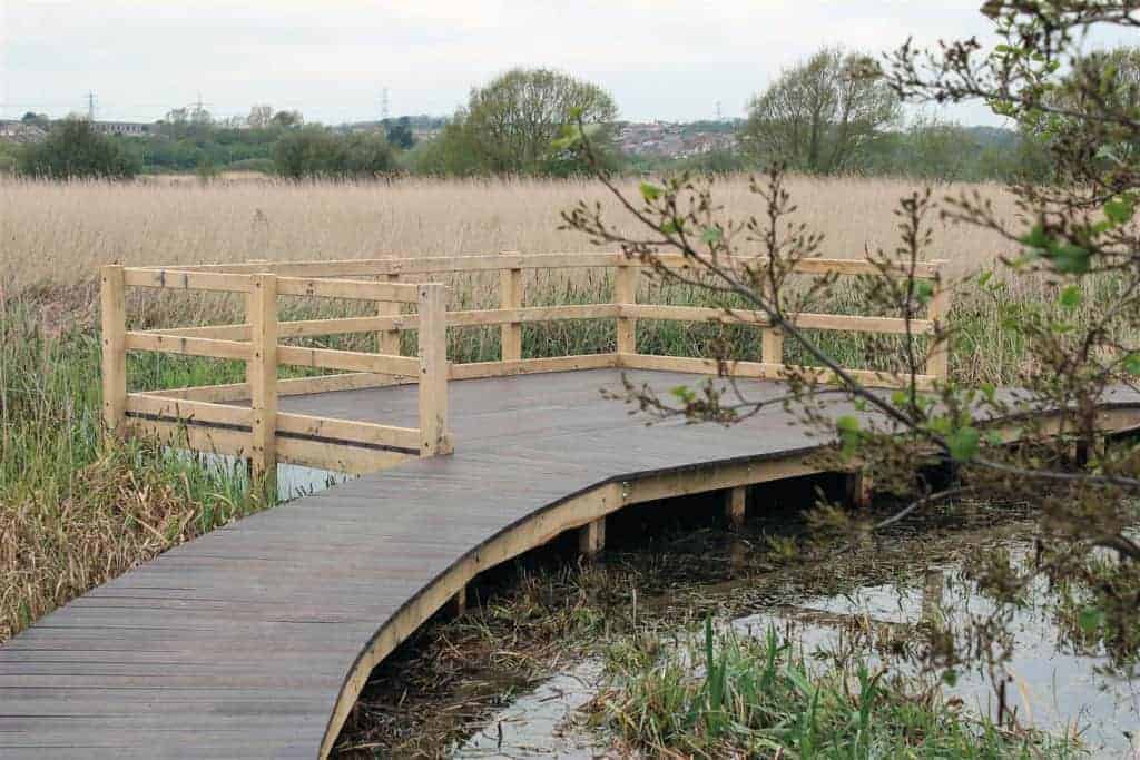 View point constructed at RSPB Radipole Lake using TDP recycled plastic waste decking product