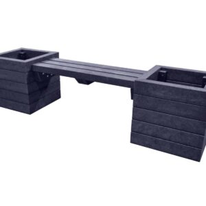 TDP Black Flagg Planters with Seat Made From Recycled Plastic Waste