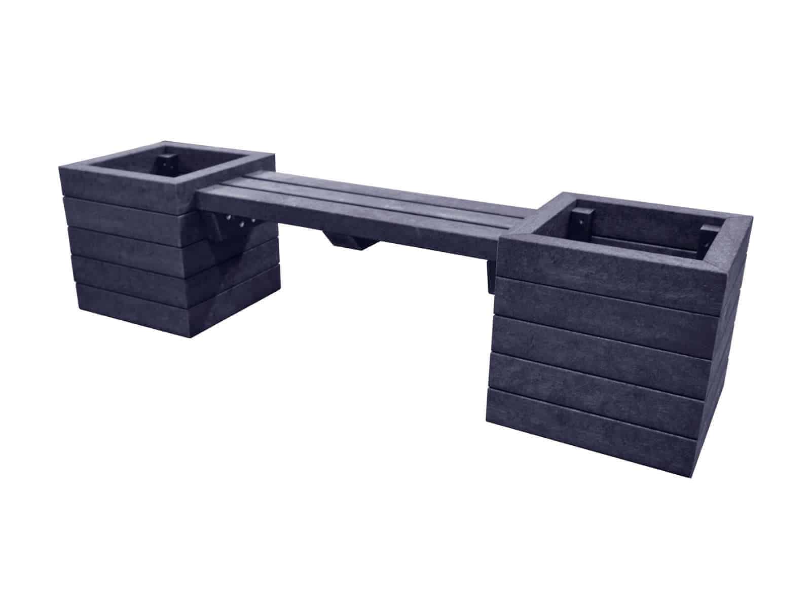 TDP Black Flagg Planters with Seat Made From Recycled Plastic Waste