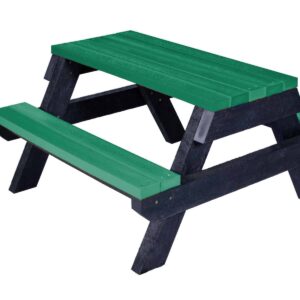 Recycled plastic junior picnic table in green