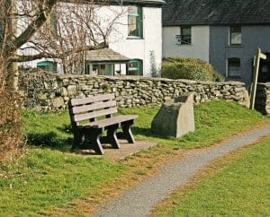 Recycled plastic Peak bench in country side