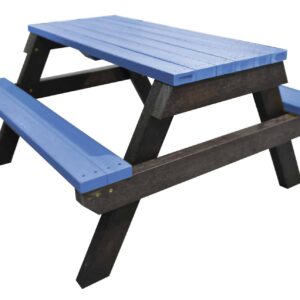 Spectrum picnic table in blue made from recycled plastic waste