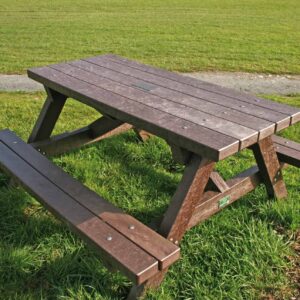 commemorative springbank picnic table made from recycled plastic waste