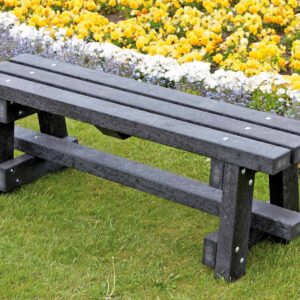 Trail Bench in Black made from recycled plastic waste