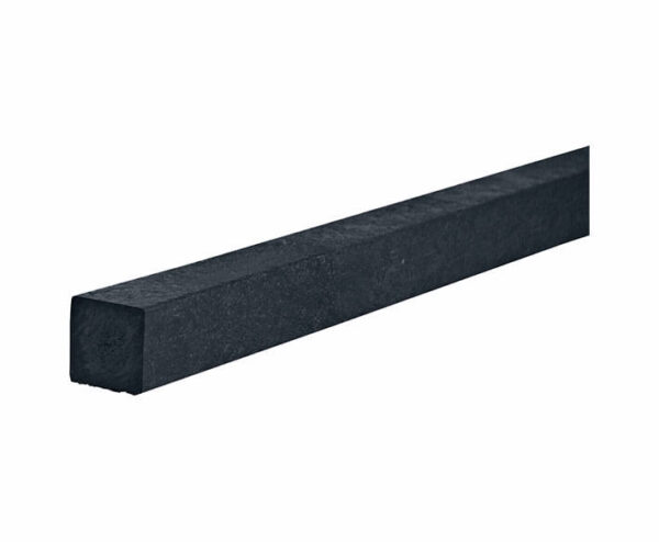 Black recycled plastic waste square profile