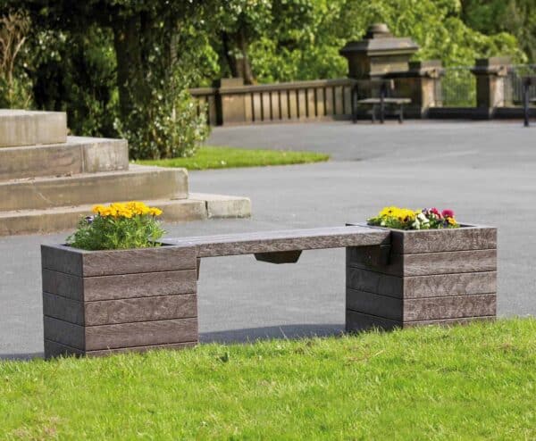 Flagg Planter Bench made from recycled plastic waste