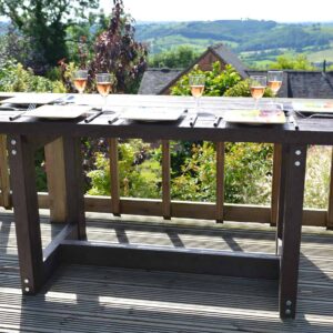 stylish outdoor eating from TDP with our Denby pinic table made from recycled plastic