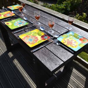 Looks like wood Denby outdoor dining table from TDP made from recycled plastic