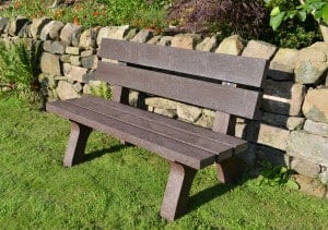 side view of Riber bench made from recycled plastic waste