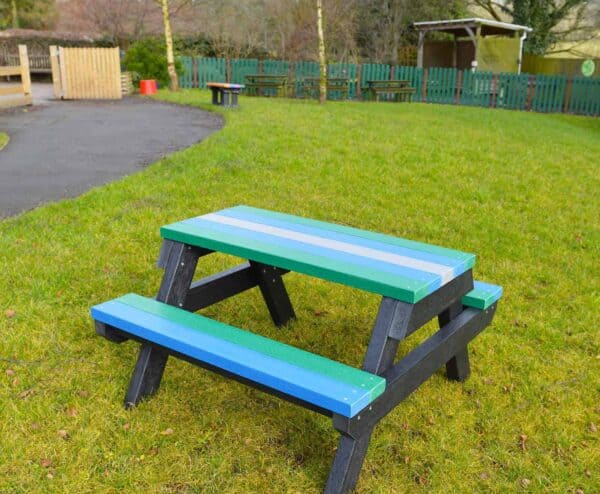 TDP Macaw Childrens Picnic Table Made From Bottle Tops