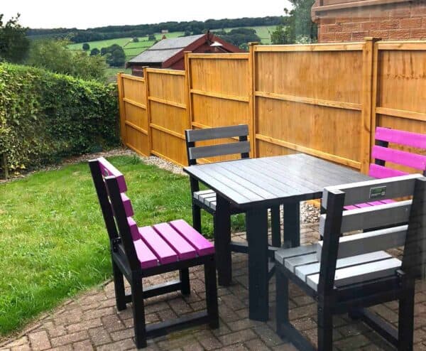 TDP's Cromford Hope garden dining set for 4, made from recycled plastic waste