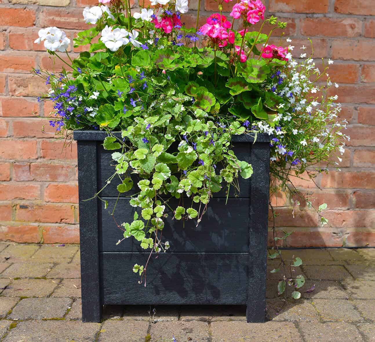 Black Ipstone Garden Planter Made From Recycled Plastic