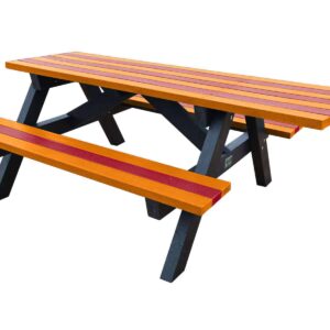 Tansley Wheelchair Access Picnic Table Fire Colours