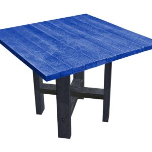TDPs Hope dining table with blue top, made from recycled plastic waste