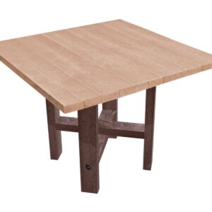 TDPs Hope dining table with sand coloured top, made from recycled plastic waste