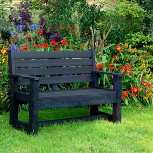 TDP’s Wirksworth seat in black, made from recycled plastic waste