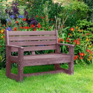 TDP’s Wirksworth seat in brown, made from recycled plastic waste