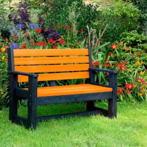 TDP’s Wirksworth seat in orange, made from recycled plastic waste