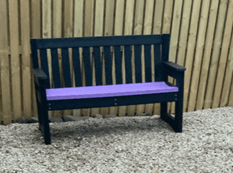 TDP Coloured Dale Bench in Black & Lilac