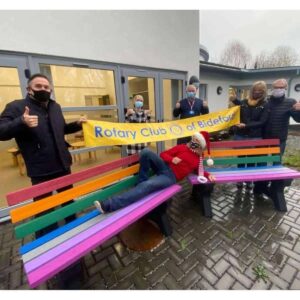 Coloured Peaks benches Bideford Rotary Club