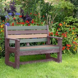 TDP Wirksworth Seat in Earth colours made from Recycled Plastic waste