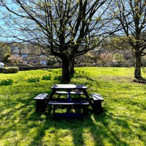 TDP Bradbourne Picnic table in Brown Made from recycled plastic at Stanton in the Peak 2
