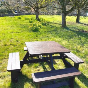 TDP Bradbourne Picnic Table in Brown Made from recycled plastic at Stanton in the Peak