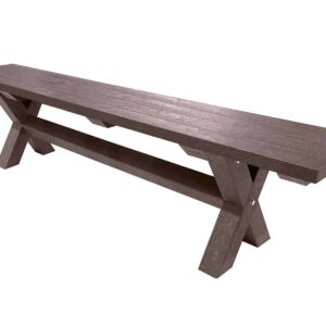 TDP Wheatcroft Bench 1800-Brown made from recycled plastic. Outdoor seat