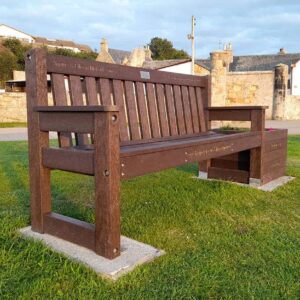 TDP Dale bench Litton planter & at Dolphin View Portmahomack overlooking Dornoch Firth