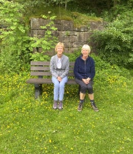 Family enjoying their TDP recycled Plastic Peak memorial bench at Black Rocks in Derbyshire