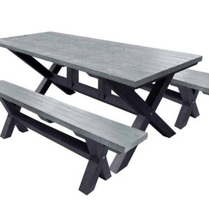 Wheatcroft outdoor Table and Benches made from recycled plastic 1800-Urban