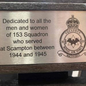 RAF Scampton plaque in Stainless Steel