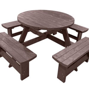 TDP Dovedale picnic table, in brown, made from recycled plastic