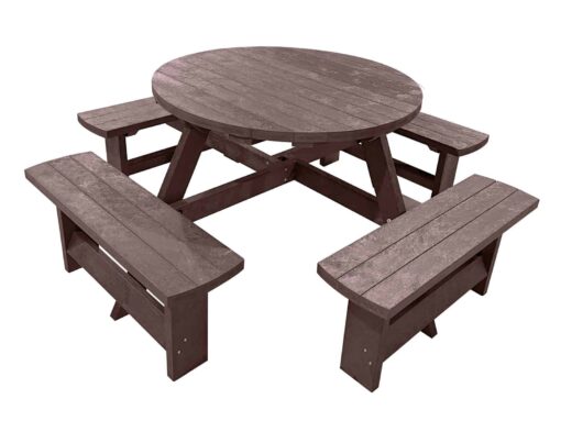 TDP Dovedale picnic table, in brown, made from recycled plastic