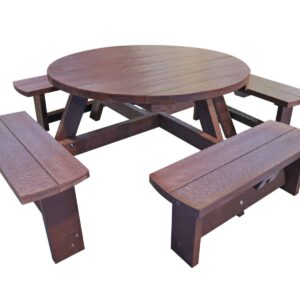 8 seater Junior Picnic Table made from Recycled Plastic by TDP coloured in Brown