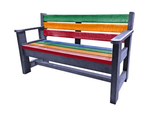 TDP Iguana Children's Bench 1.2m in rainforest colours made from recycled plastic