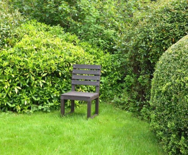 TDP Cromford Chair in brown in a hidden corner