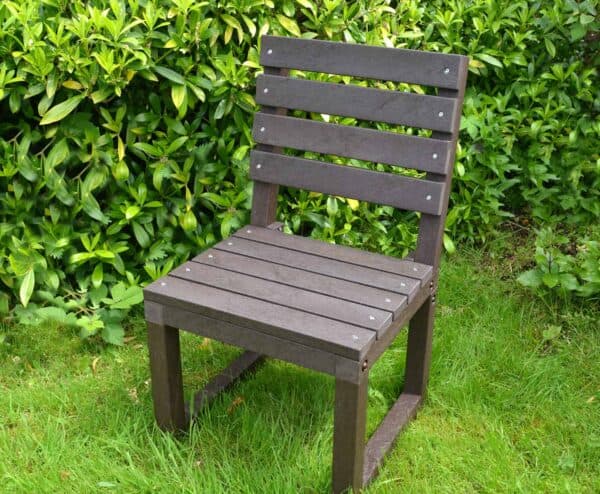 Cromford Chair in brown in a hidden corner close up
