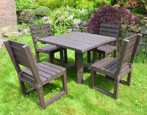 Outdoor Cromford Hope dinning set in Brown made from Recycled Plastic waste by TDP