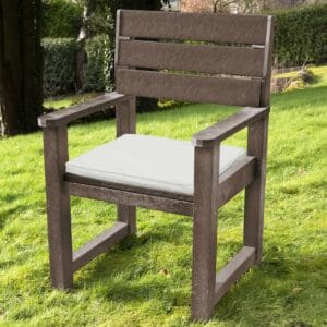 Belper Chair - Brown - Cream seat cushions