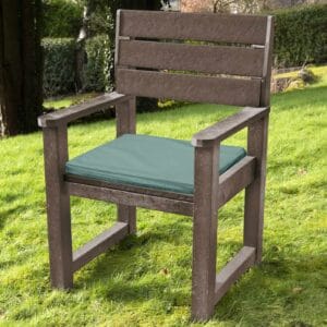 Belper Chair - Brown - Green seat cushions