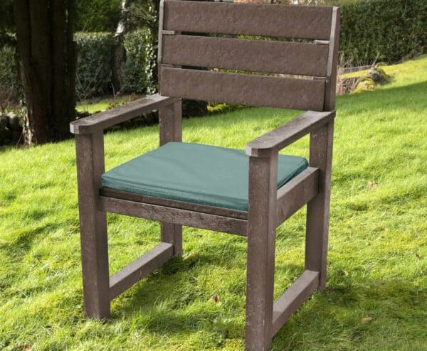 Belper Chair - Brown - Green seat cushions