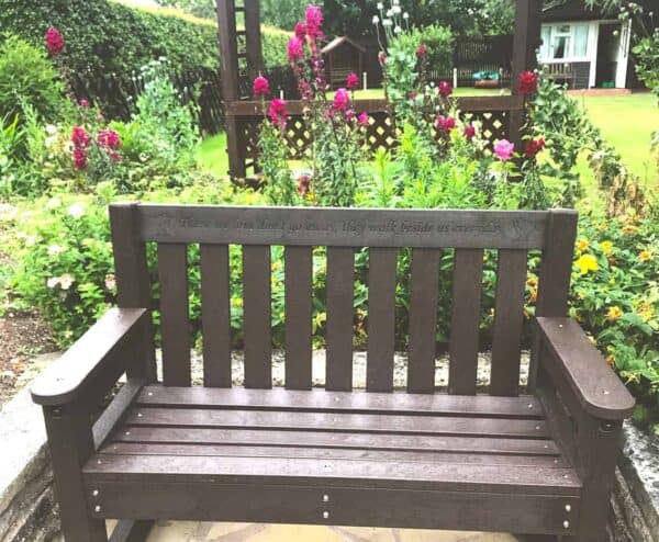 TDP memorial 2 person Dale bench made from recycled plastic waste