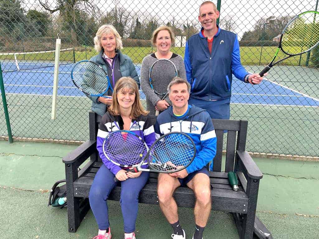 2 seater TDP dale bench made from recycled plastic at Loosley Tennis Club
