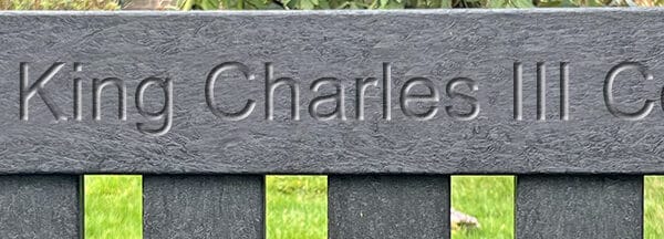 Close up Dale Coronation engraving in Black