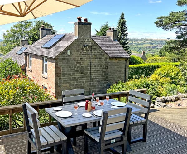 Four seater outdoor dining table with chairs - TDP Wheatcroft 1.5 with 4 Cromford chair 2
