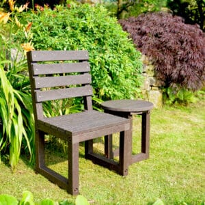 Garden chair and table made from recyled plastic by TDP - Cromford chair and Hopton table 2