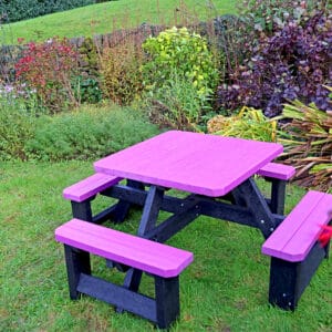 Eight seater Junior Picnic Table - The Parrot by TDP shown here in Purple 1