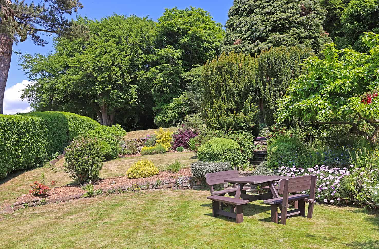 TDP Recycled Bakewell picnic table in brown with backrests (