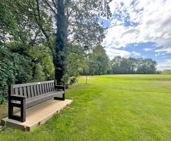 TDP Recycled Dale bench in Black - 1.8m at Ormondfield Golf Club